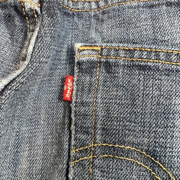 Levis 501 Straight Leg Button-Fly Blue Jeans Mens 30x32 Distressed Medium Wash - Picture 5 of 15